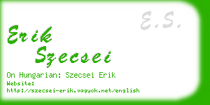 erik szecsei business card